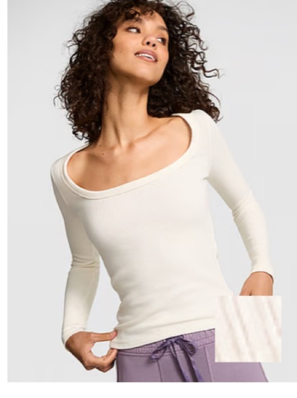 PINK Victoria's Secret vintage ribbed scooped long sleeve tee